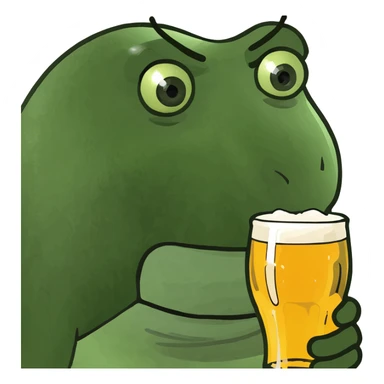 Drooling face emoji holding beer glass sticker