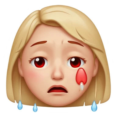 A very very very very loudly crying rolling on the floor face sticker