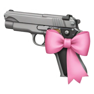 gun with pink bow  sticker
