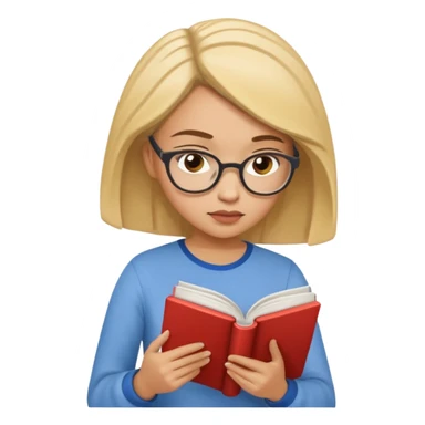 light skinned woman reading a book sticker