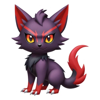 Edgy Cute Cool Kawaii Litten-Noivern-Zoroark-Noibat-Pokemon Full Body  sticker