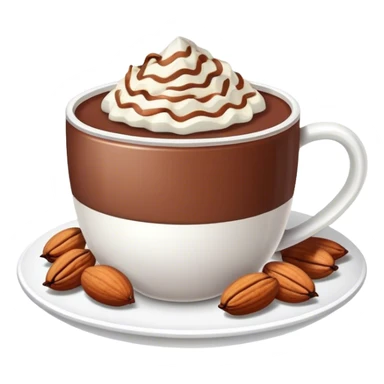 Cup of chocolate with nuts sticker