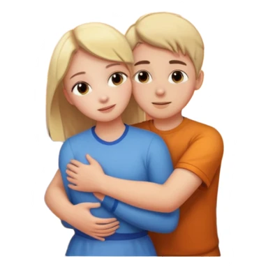 una chica con un chico abrazados viendo el atardecer sticker