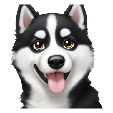 Cute black and white husky with heterochromia sticker