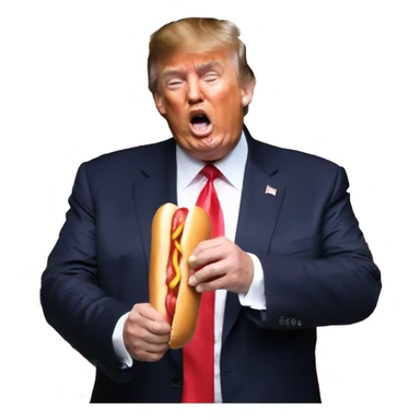Donald trump eating a hot dog sticker