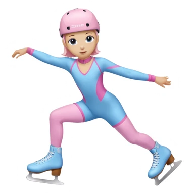 Blue and pink pastel skating suit sticker