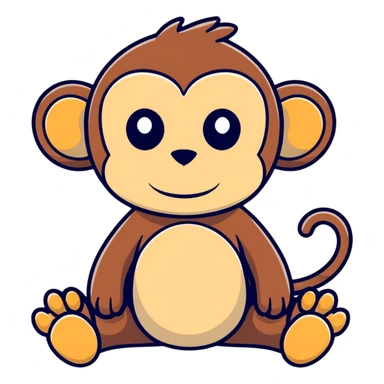 Monkey with toes sticker