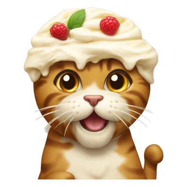 gatto che mangia un gelato  sticker