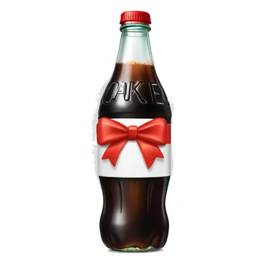 Diet Coke bottle with a bow wrapped around it sticker