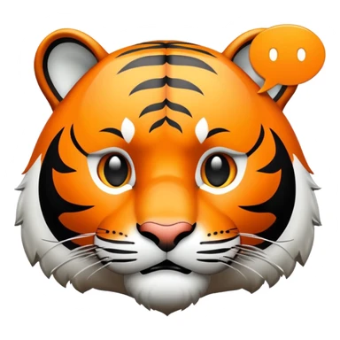 tiger face with AFK speech bubble for Twitch emote sticker