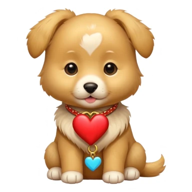 valentine's day themed puppy sticker