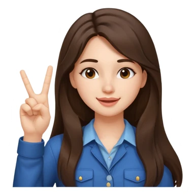girl architect - brunette - 20 years old cute pose - long hair girl without eye glasses. pretty girl. do a kissy face and her holding up the peace sign sticker