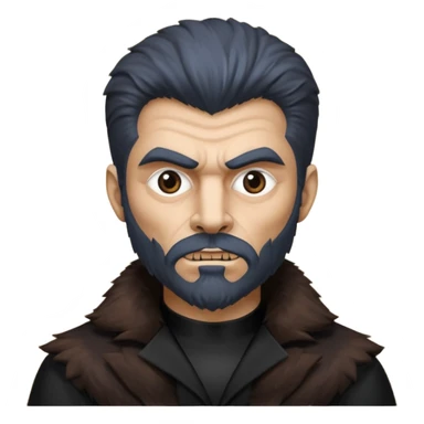 The Wolf Man from Universal Monsters with dark brown fur, black silk outfit, tan skin  sticker