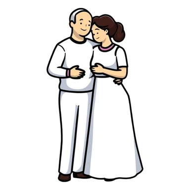 married couple, husband and wife embracing sticker