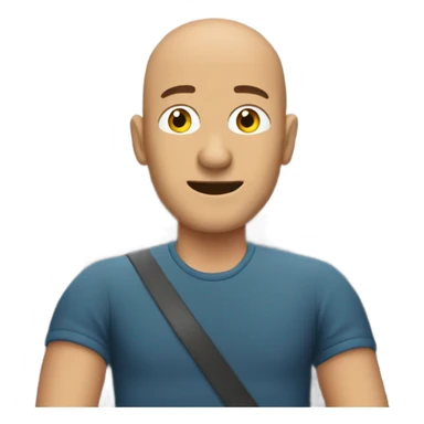 bald man in car interior sticker