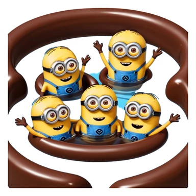 Minions swimming in chocolate  sticker