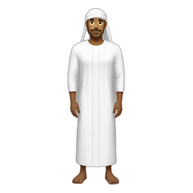 a white thobe and a durag. full body sticker