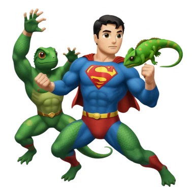 Superman punching the chameleon sticker