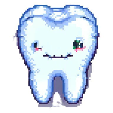 single tooth pixel art style sticker