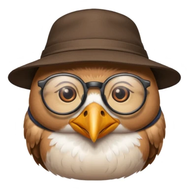 cool bird with glassess and hat sticker