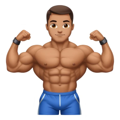 dodybuilder doble biceps possing sticker