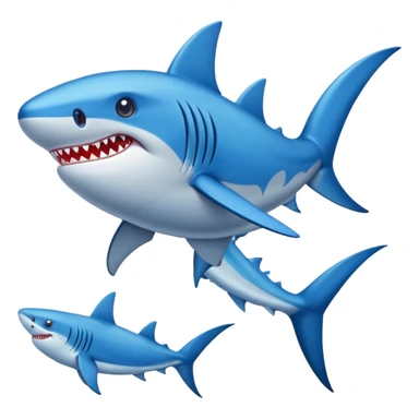 Tiburón con 3 piernas y zapatos azules  sticker