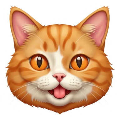 cute cross-eyed cat with tongue sticking out, silly expression sticker