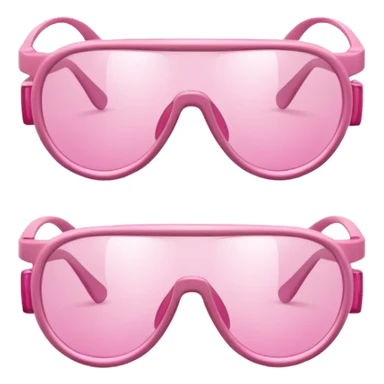 pink industrial safety glasses, minimalist design with transparent pink lenses, protective eyewear sticker