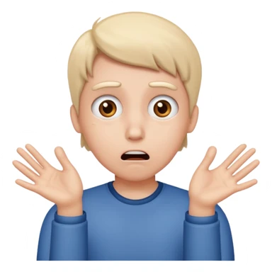 Shocked face with nub hands sticker