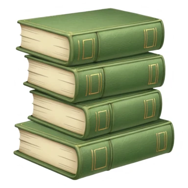 stack of sage green books, aesthetics  sticker