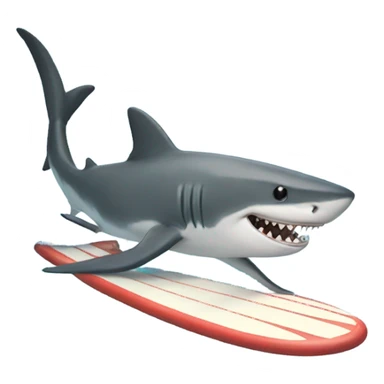 Surfing shark  sticker