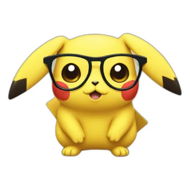 sick pikachu with glasses sticker