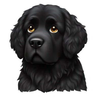 Black Newfoundland dog female sticker