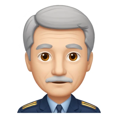 an old civil pilot with grey hair and no mustache sticker