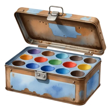 Watercolor Tin (metal half-pan box / field tin) sticker