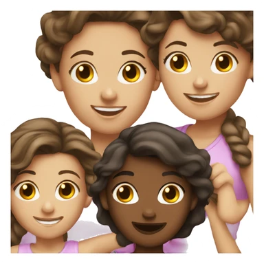 Two girl best friends brunette happy  sticker