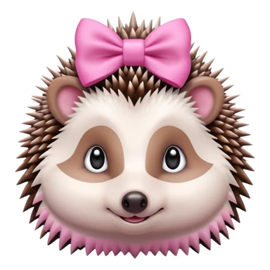 hedgehog with a pink bow emoji sticker