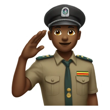 Zimbabwe BLACK scout salute wearing a short and short sleeve as well as cub cap sticker