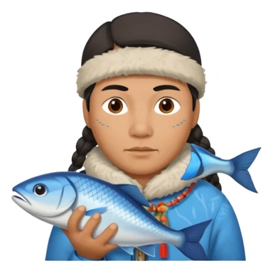 inuit with fish sticker