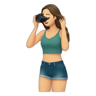 A woman from Spain taking photos of a nighttime concert sticker