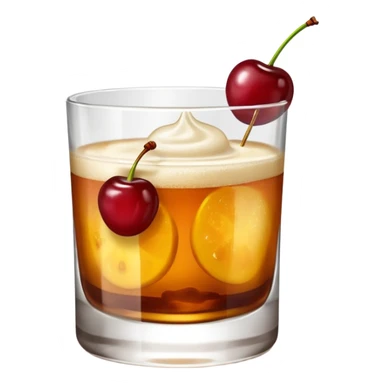 Emoji with an amaretto sour cocktail without face, normal glass sticker