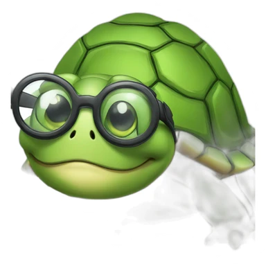scientific turtle on four legs with glasses sticker