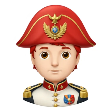 tomato wearing Napoleon Bonaparte's bicorne hat and military officer uniform sticker