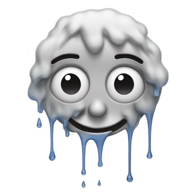 Face covered in liquid sticker