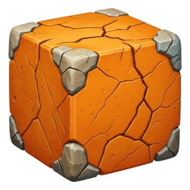 american-orange-intricate-stone-age-rocky-cube-shaped sticker