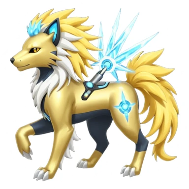Solar Solgaleo-Protogen-Manectric-Luxray-Fakémon-fusion-animal-creature, full body  sticker