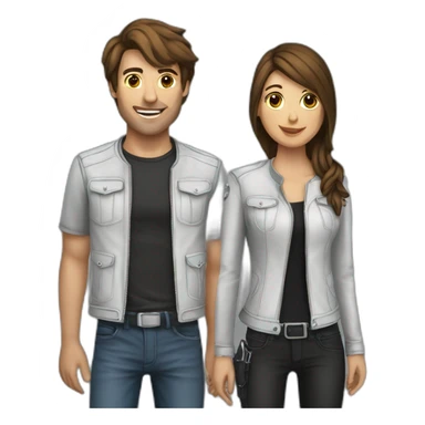 couple motard sticker