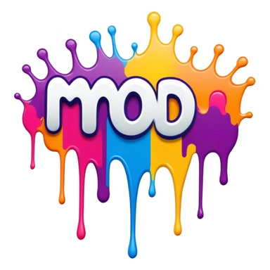 Graffiti the word mod with drippy paint  sticker