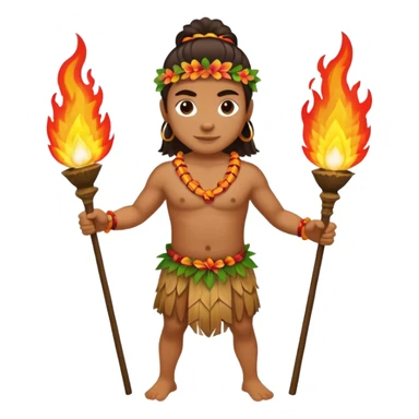 hawaiian fire dancer sticker
