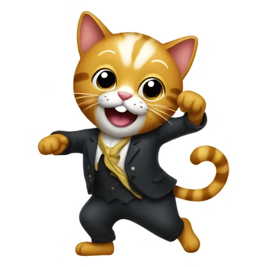 A cool cat doing a fancy dance sticker
